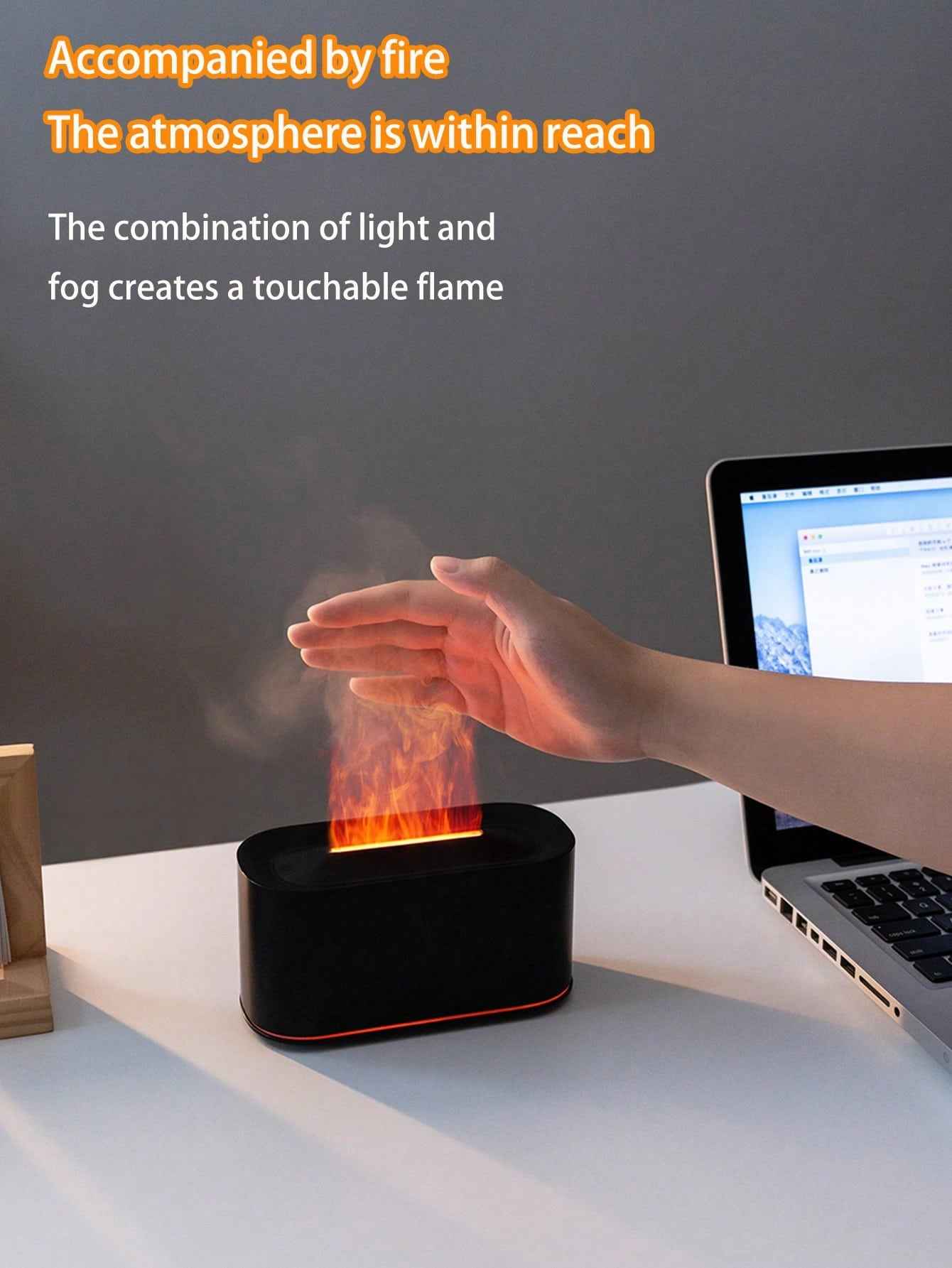 SHEIN Flame Simulation Aroma Diffuser With 7-Color Night Light