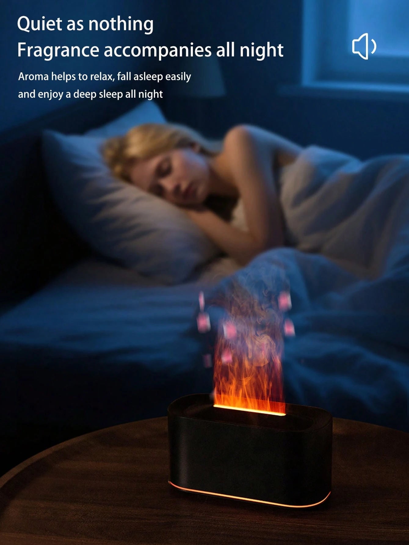 SHEIN Flame Simulation Aroma Diffuser With 7-Color Night Light
