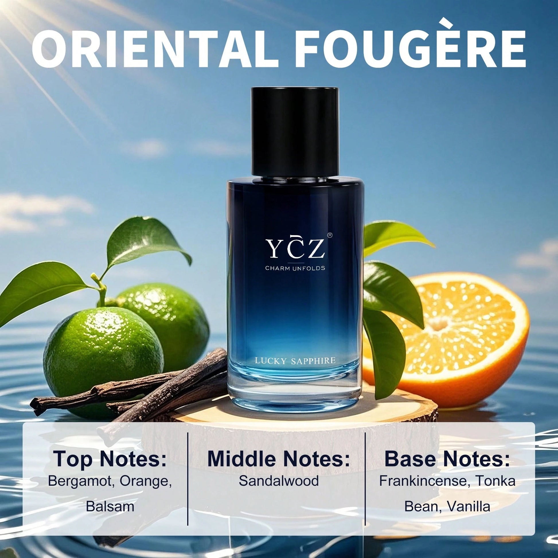 YCZ Midnight Marine Man Eau De Parfum 1.7oz Long Lasting EDP