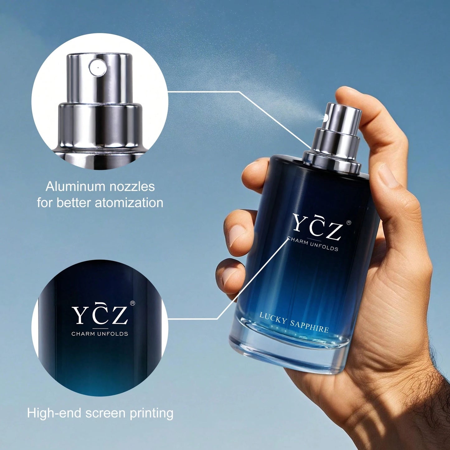 YCZ Midnight Marine Man Eau De Parfum 1.7oz Long Lasting EDP