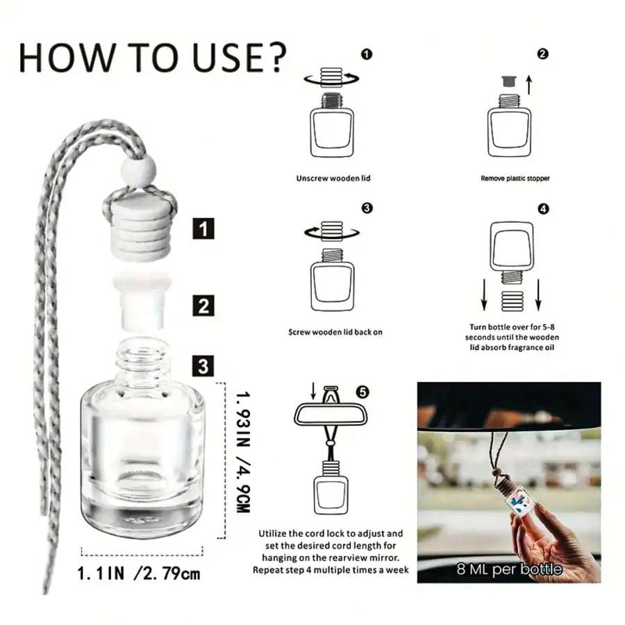 XY Process Car Air Freshener Hanging Diffuser Glass