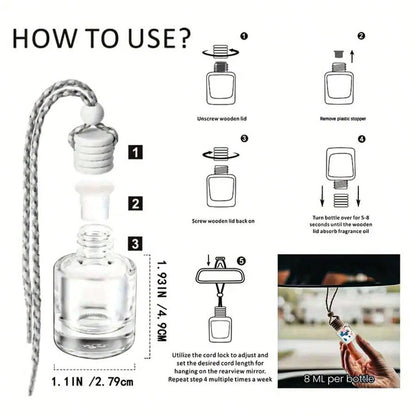 XY Process Car Air Freshener Hanging Diffuser Glass
