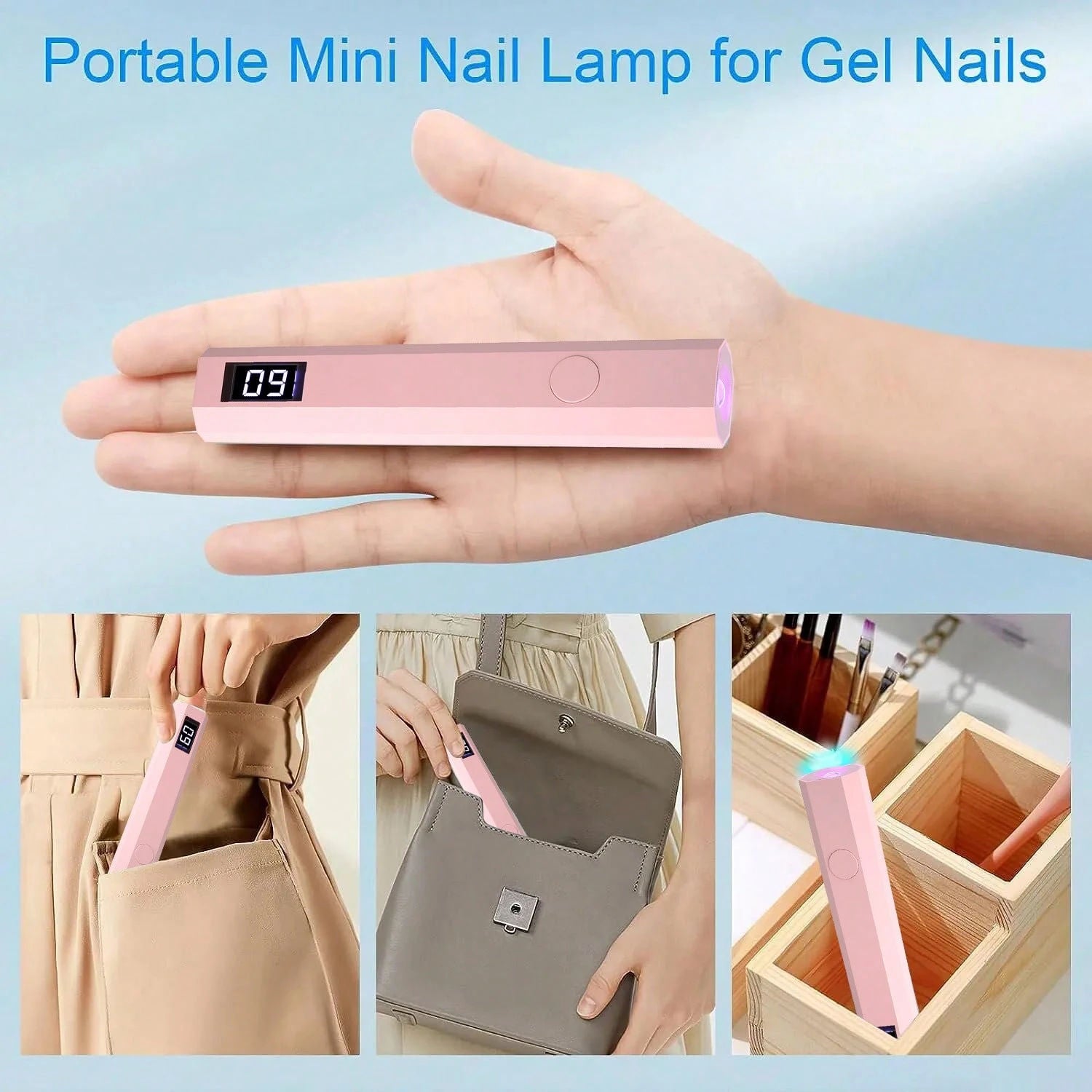 Portable Nail Dryer Lamp USB UV LED 180mAh Rechargeable