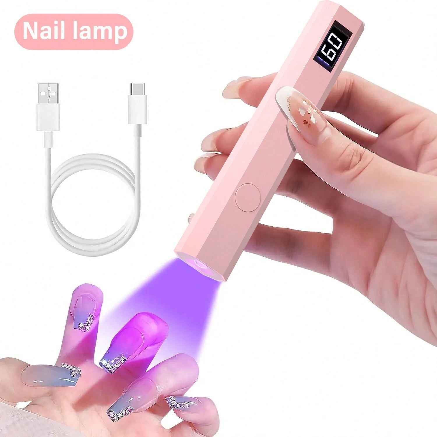 Portable Nail Dryer Lamp USB UV LED 180mAh Rechargeable