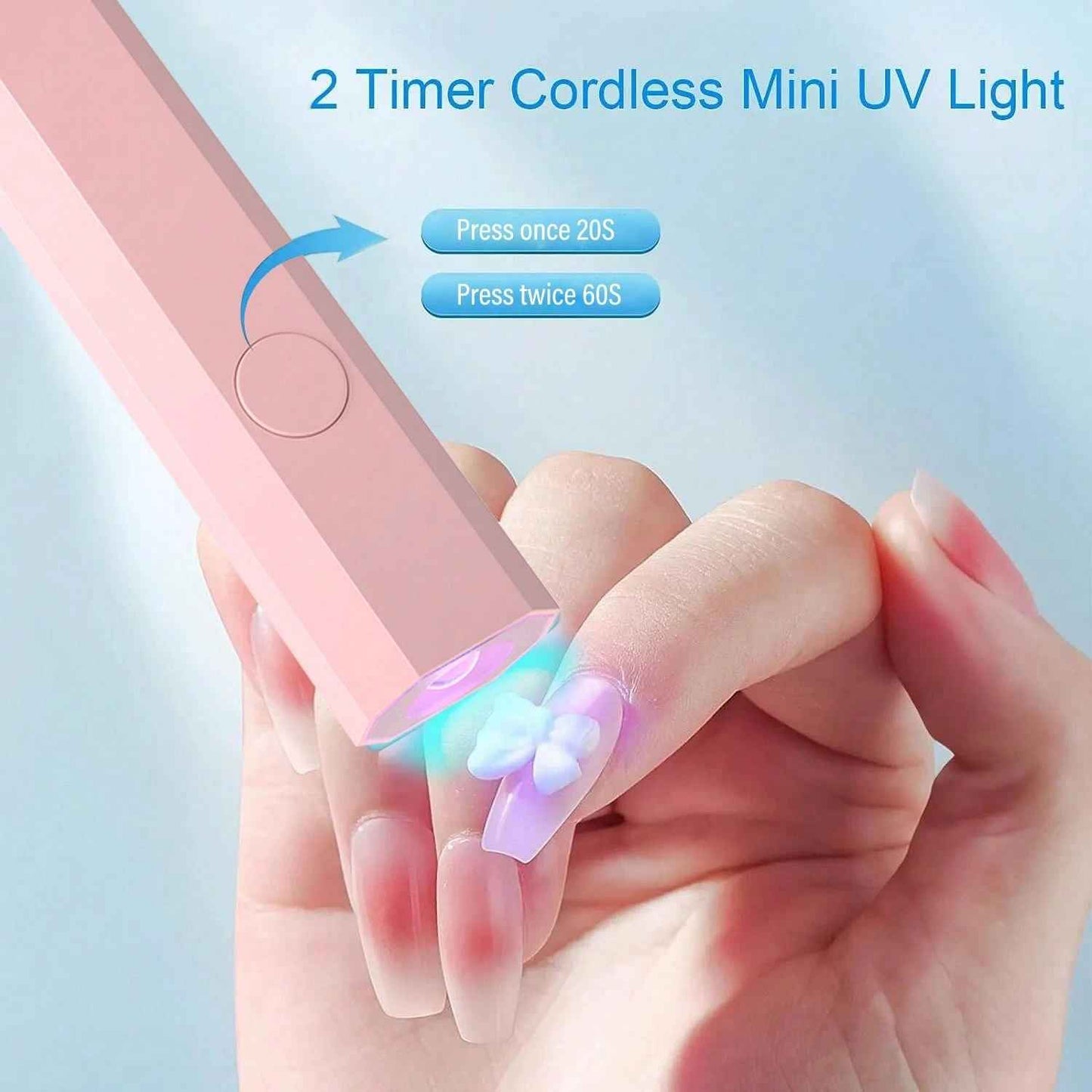 Portable Nail Dryer Lamp USB UV LED 180mAh Rechargeable