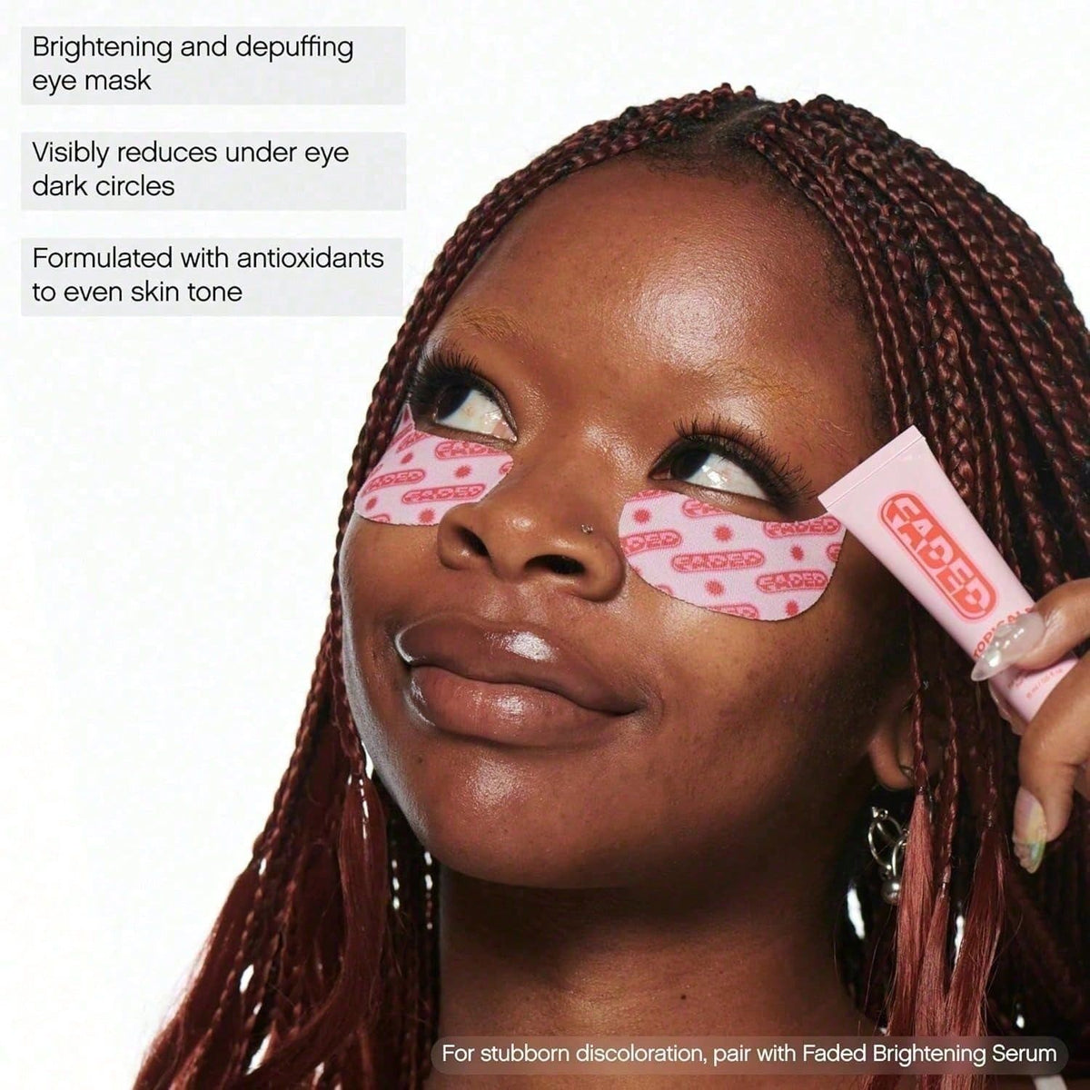 VitaBuy brightening under eye masks with kojic acid, caffeine, and niacinamide in a set of six for skincare.
