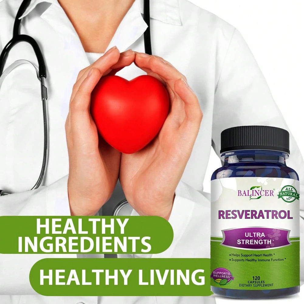 Balincer Resveratrol Dietary Supplement 1000mg Capsules 120 Count