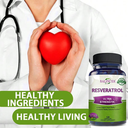 Balincer Resveratrol Dietary Supplement 1000mg Capsules 120 Count