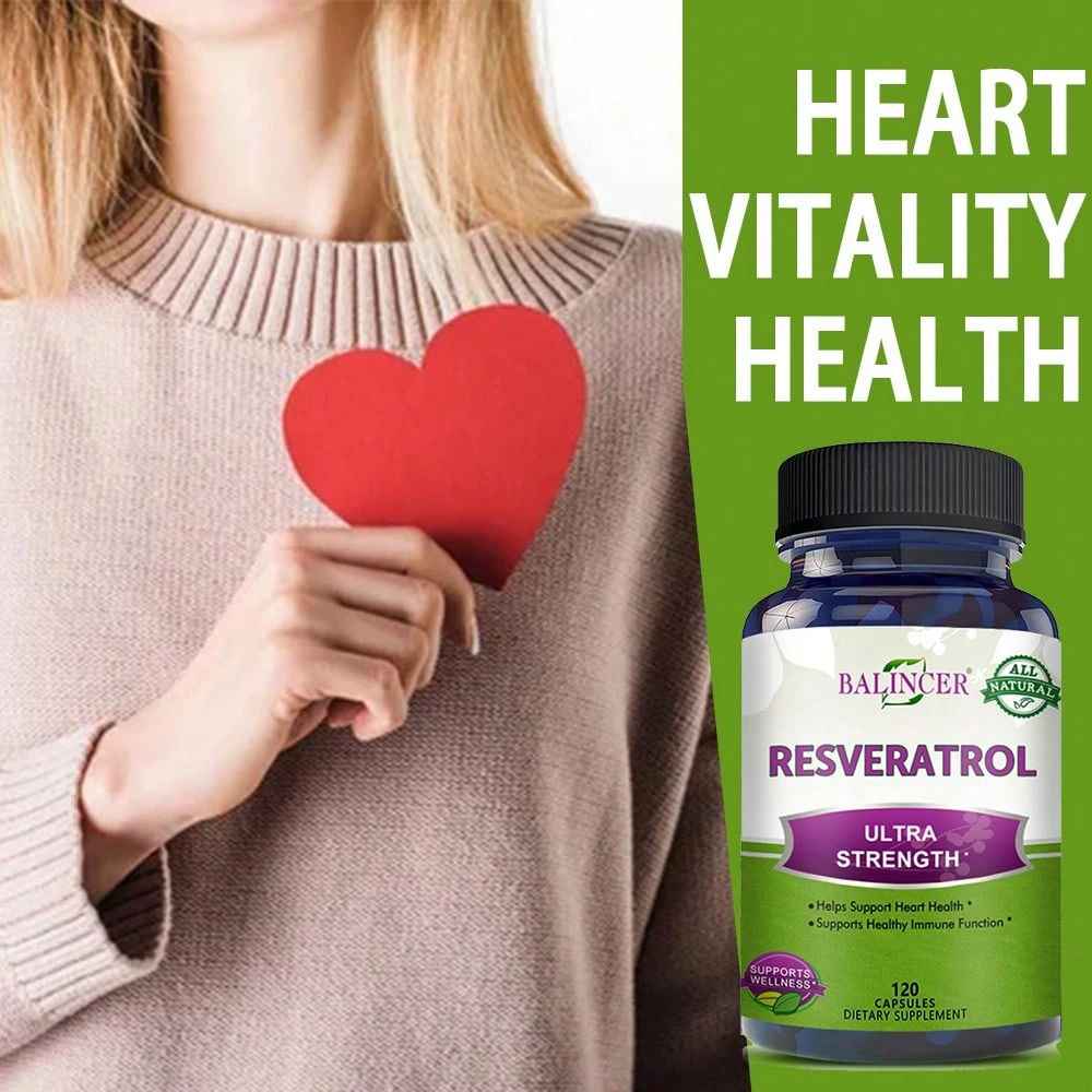 Balincer Resveratrol Dietary Supplement 1000mg Capsules 120 Count