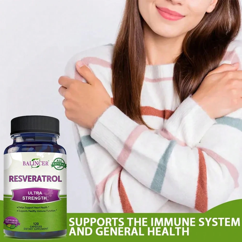 Balincer Resveratrol Dietary Supplement 1000mg Capsules 120 Count
