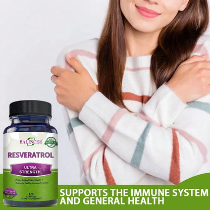 Balincer Resveratrol Dietary Supplement 1000mg Capsules 120 Count