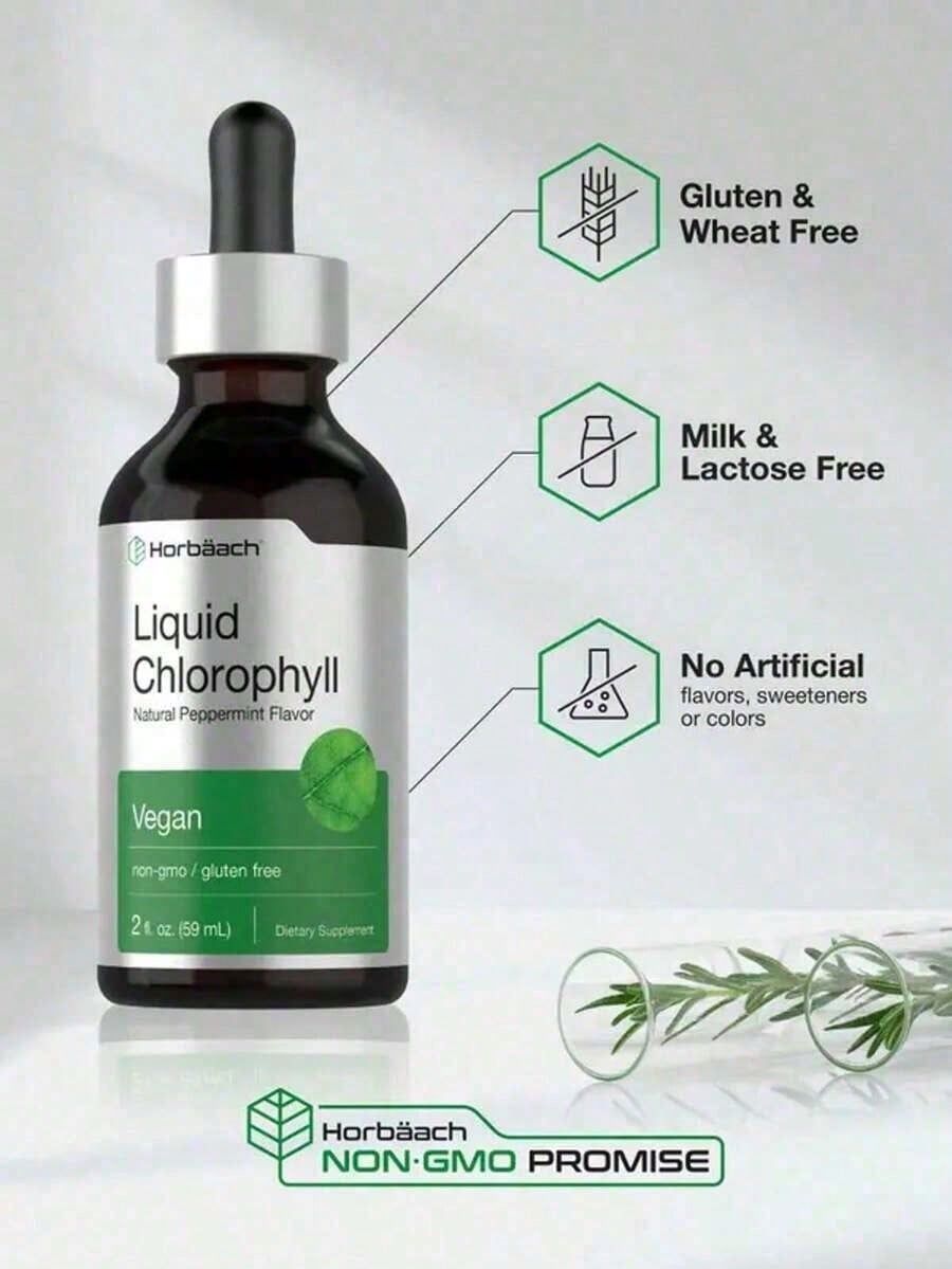 Horbäach Liquid Chlorophyll Peppermint Dietary Supplement Drops