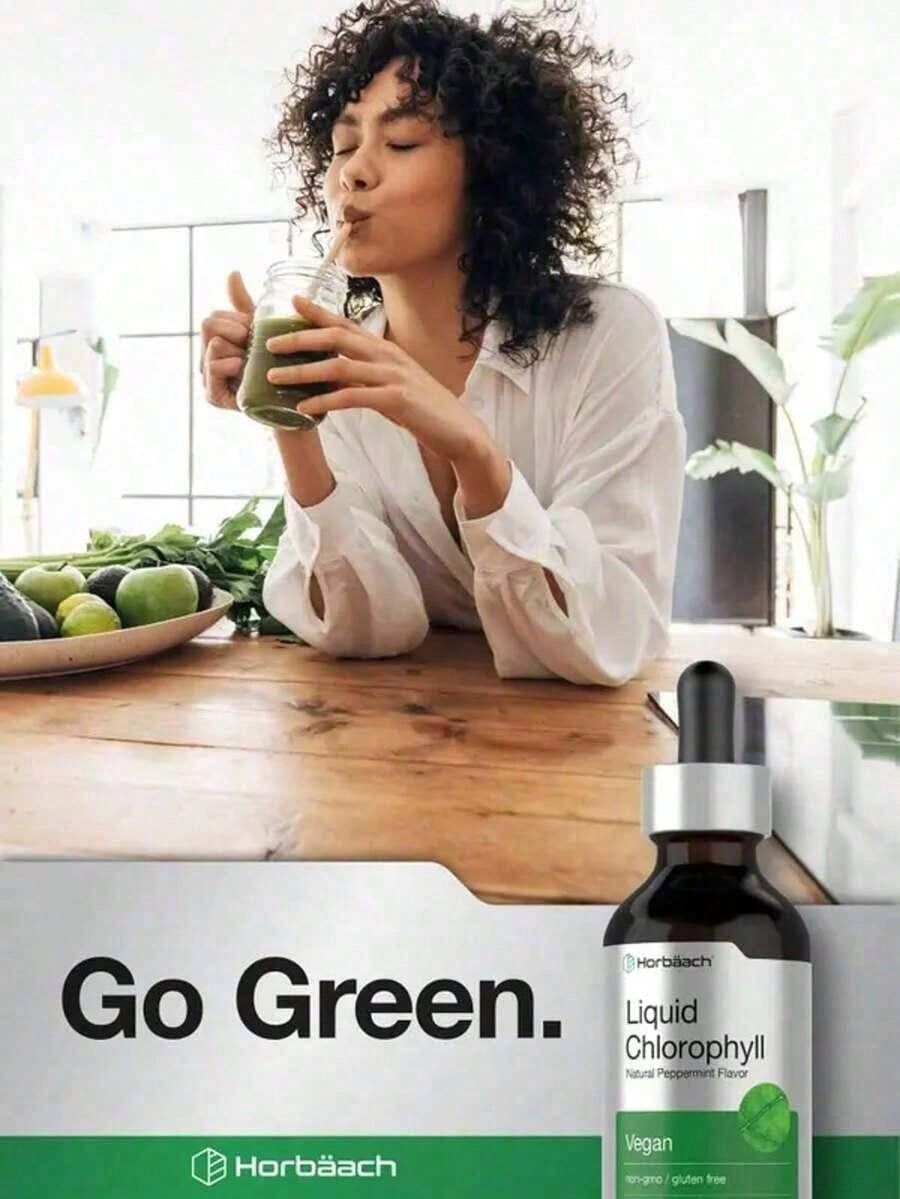 Horbäach Liquid Chlorophyll Peppermint Dietary Supplement Drops