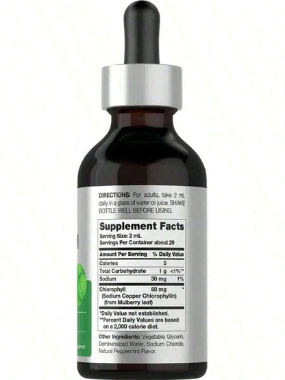 Horbäach Liquid Chlorophyll Peppermint Dietary Supplement Drops