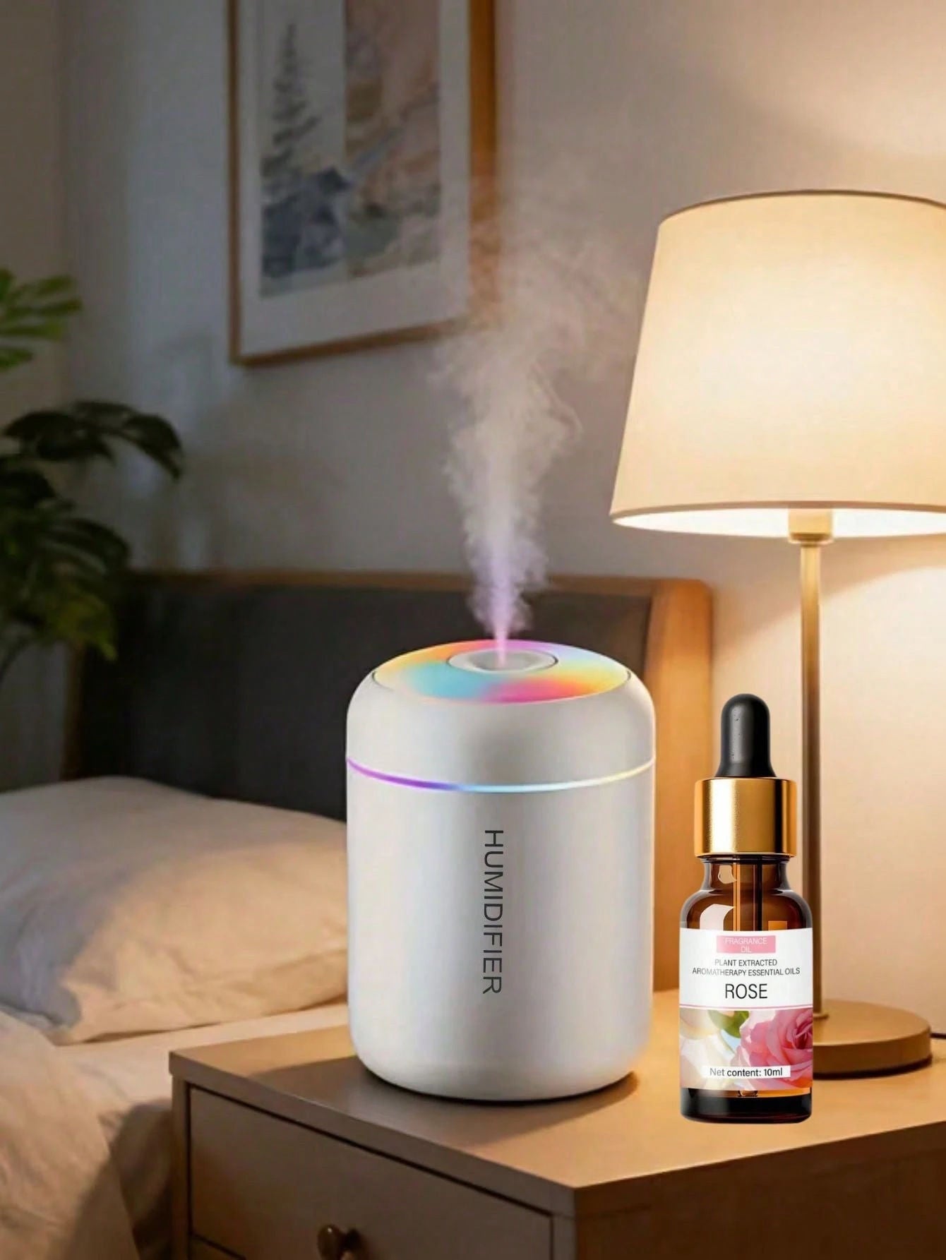 Mini Essential Oil Aromatherapy Mist Humidifier Set USB LED Cold Mist