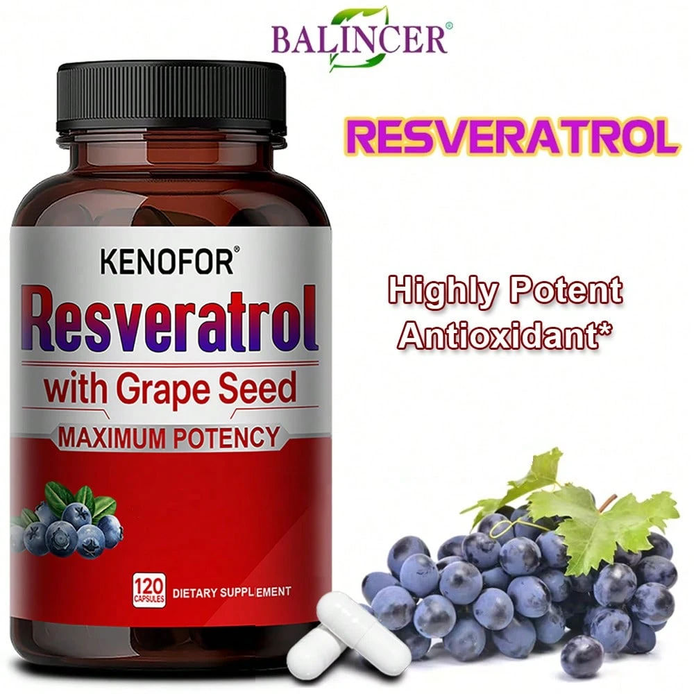 SHEIN Resveratrol 1500mg Antioxidant Supplement 120 Capsules