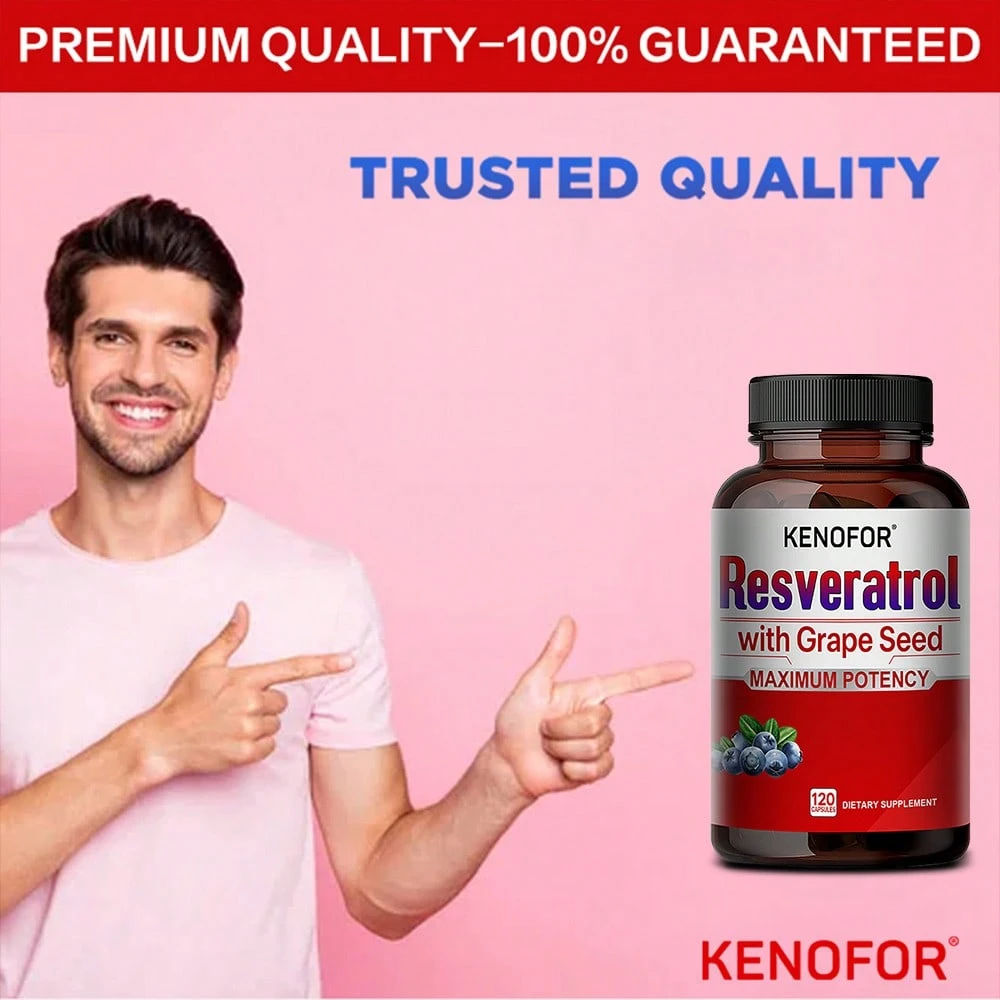 SHEIN Resveratrol 1500mg Antioxidant Supplement 120 Capsules