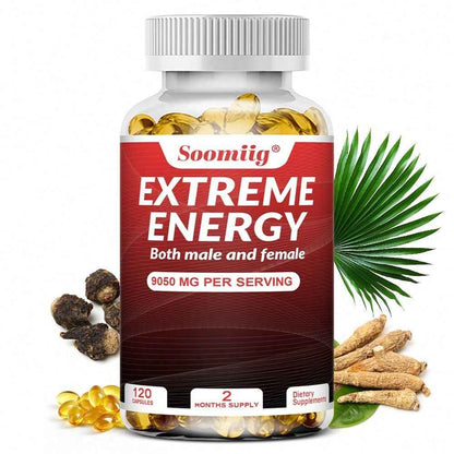 Everyday Energy Support Supplement with Red Ginseng, Maca and Saw Palmetto 120 Softgels