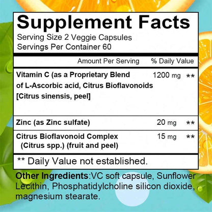 SHEIN Vitamin C Softgels Immune Support Antioxidant Supplement 120 Count