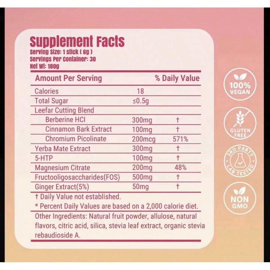 Berberine Chromium 5-HTP Yerba Mate Magnesium Supplement Drink Mix