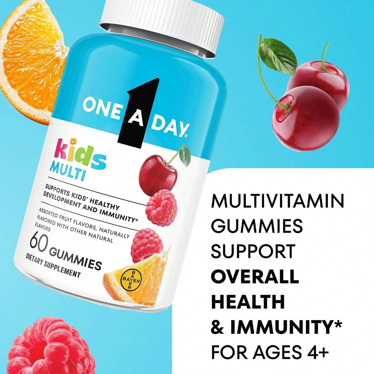 VitaBuy Kids Multivitamin Gummies with Vitamin C, D, E, and Zinc, featuring colorful gummy shapes for children’s nutritional support.
