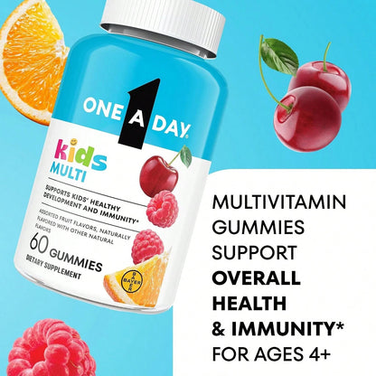 VitaBuy Kids Multivitamin Gummies with Vitamin C, D, E, and Zinc, featuring colorful gummy shapes for children’s nutritional support.