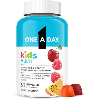 VitaBuy kids multivitamin gummies with Vitamin C, D, E, and Zinc, colorful gummy supplements for children's health.