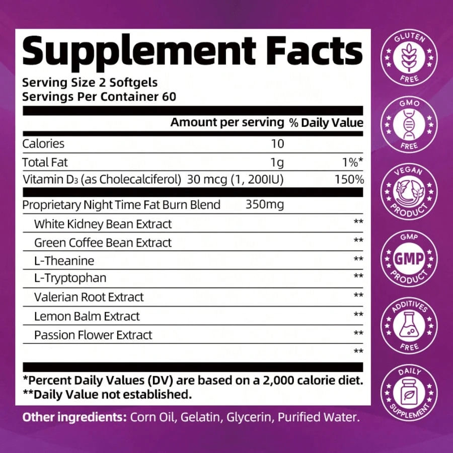 B BEWORTHS Nighttime Support Capsules Green Coffee White Kidney L-Tryptophan