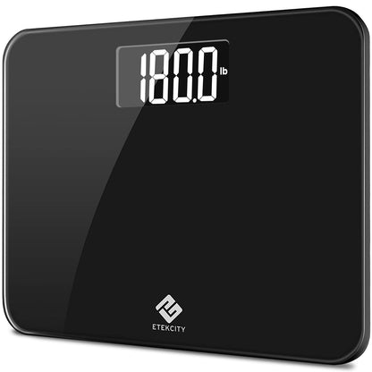 Etekcity Digital Body Weight Bathroom Scale 400 lb Capacity 6mm Tempered Glass Blue LCD Display