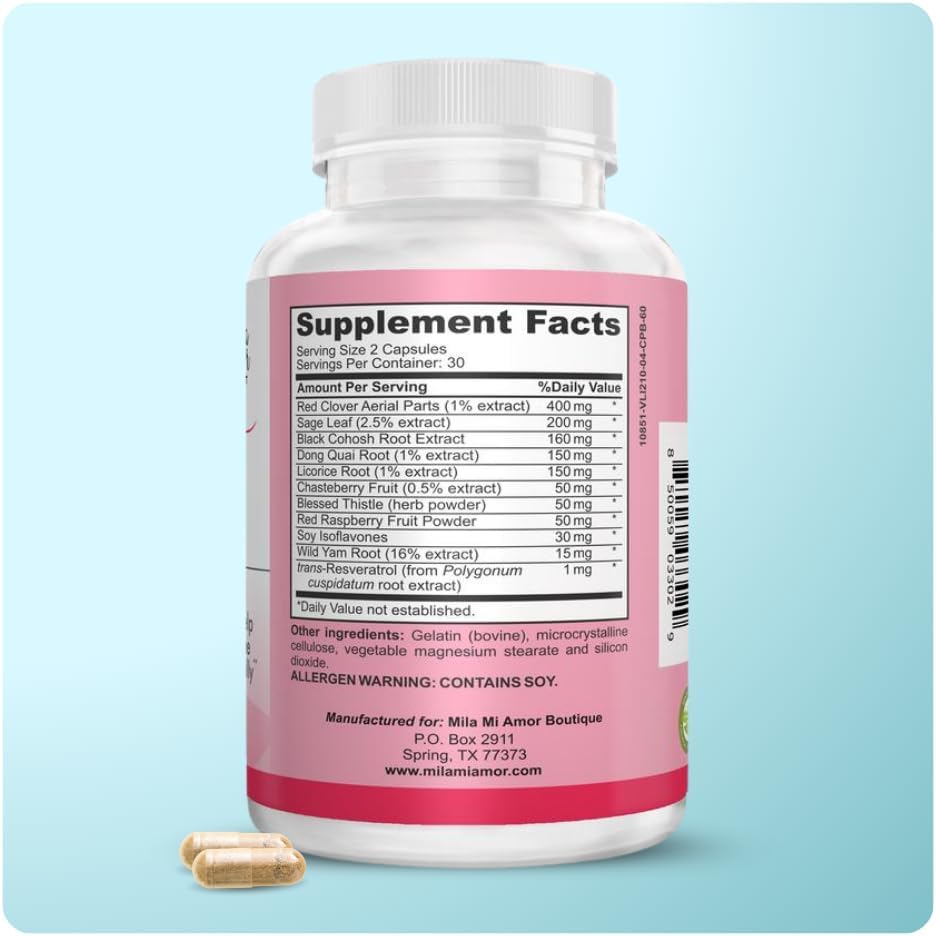 Mila Miamor Women's Support Hormone Regulator Capsules 60 Count
