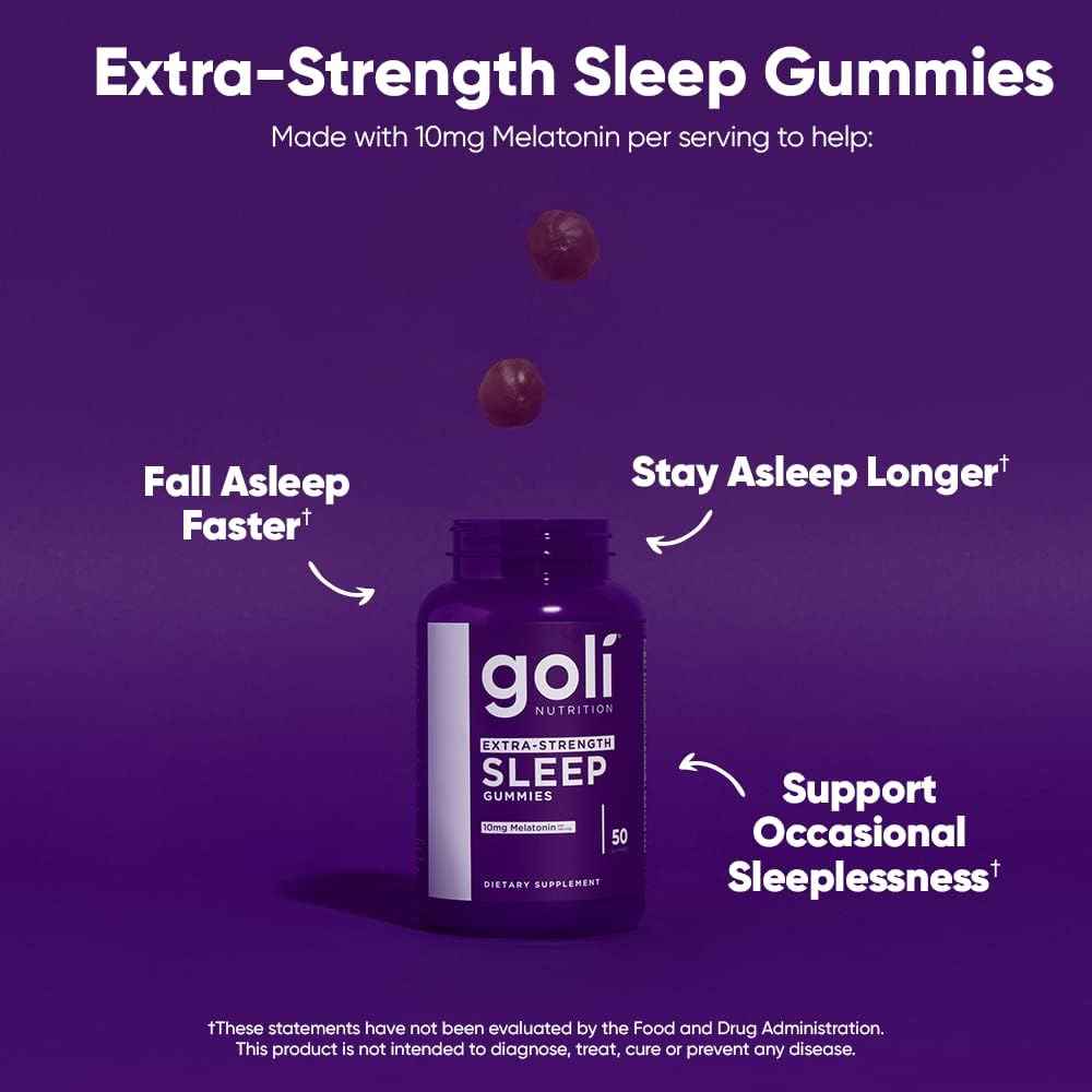 Goli Extra Strength Sleep Gummy 10mg Melatonin 50 Count