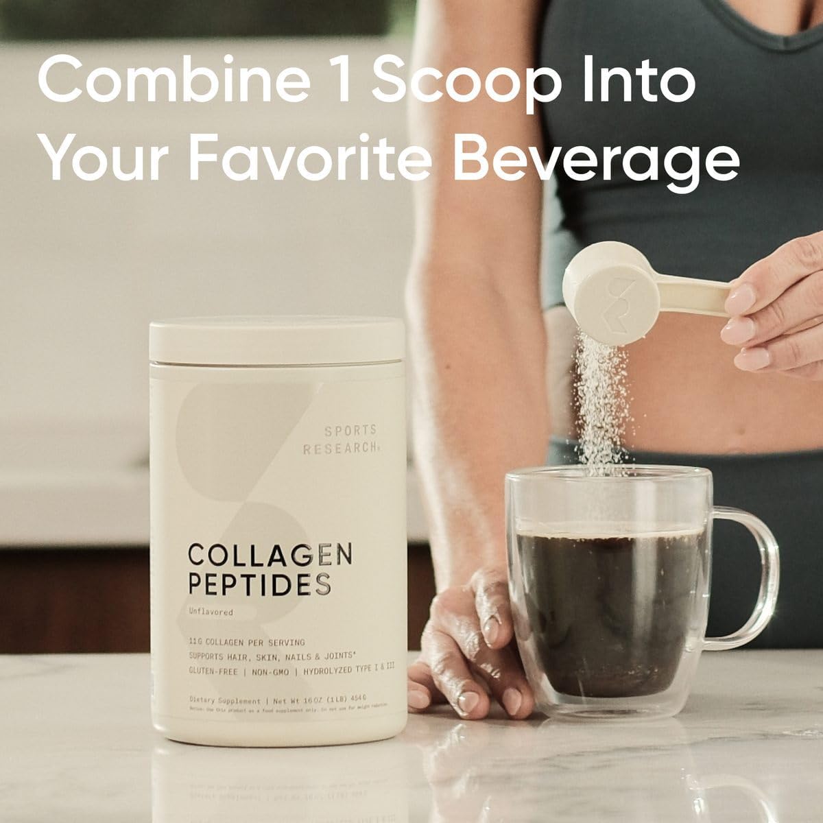 Sports Research Collagen Peptides Dietary Supplement Powder