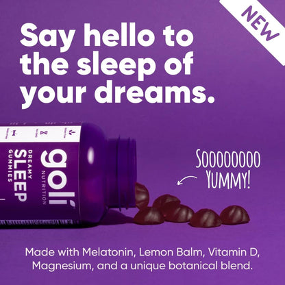 Goli Dreamy Sleep Melatonin Vitamin D Dietary Supplement Gummies