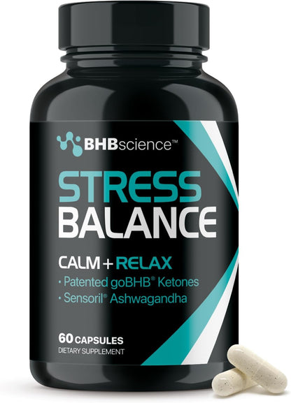 Real Ketones Ashwagandha Cortisol Mood Support Capsules 60 Count