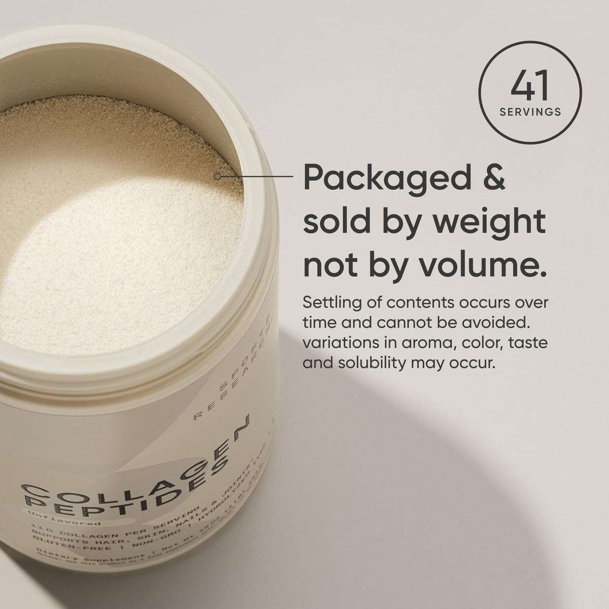 Sports Research Collagen Peptides Dietary Supplement Powder