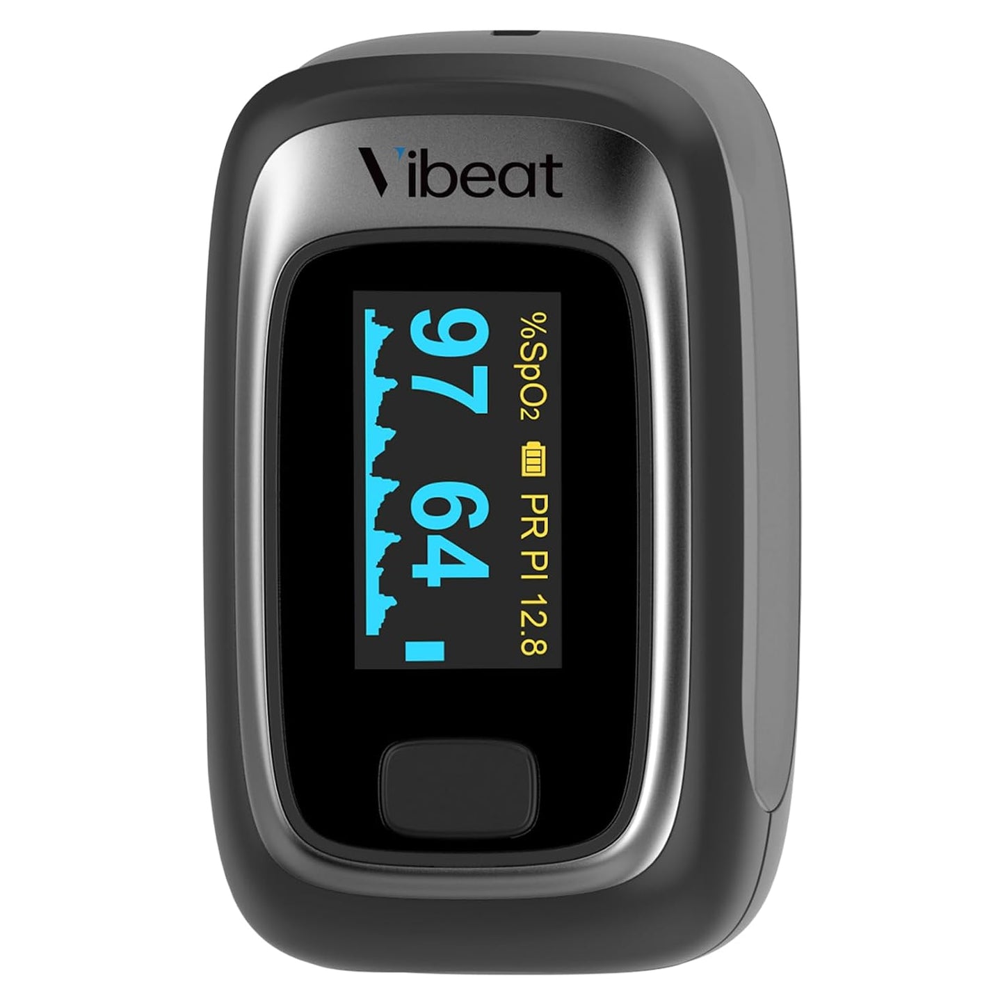 Vibeat Fingertip Pulse Oximeter Blood Oxygen Saturation Monitor Portable SpO2 & Pulse Rate Monitor Batteries and Lanyard Included
