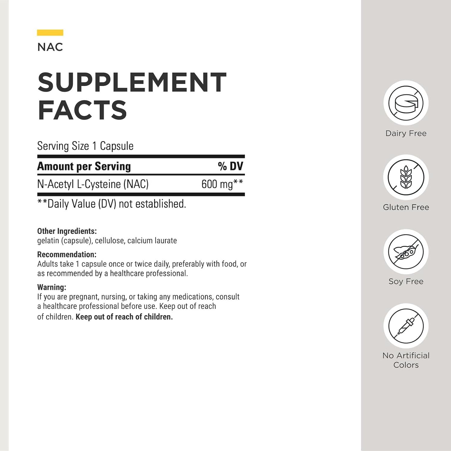 Integrative Therapeutics NAC Respiratory Lung Antioxidant Support Capsules
