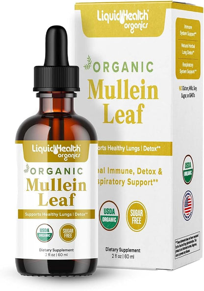 LIQUIDHEALTH USDA Organic Mullein Leaf Respiratory Support Liquid Drops