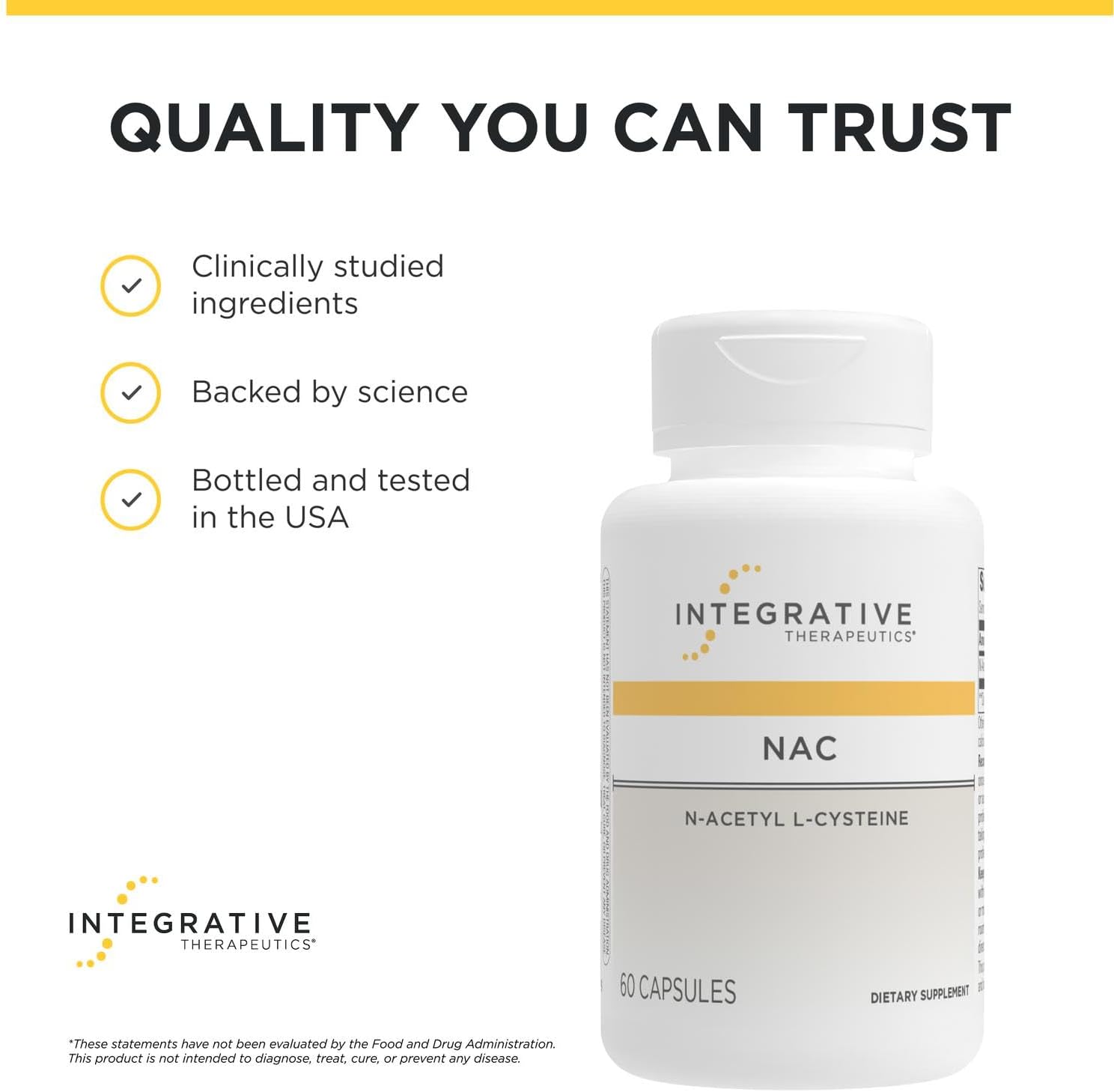 Integrative Therapeutics NAC Respiratory Lung Antioxidant Support Capsules