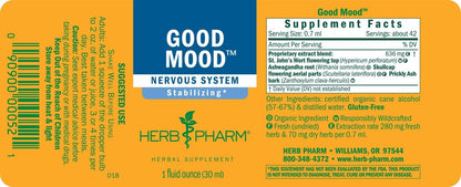 Herb Pharm Good Mood Support Herbal Supplement Liquid Extract