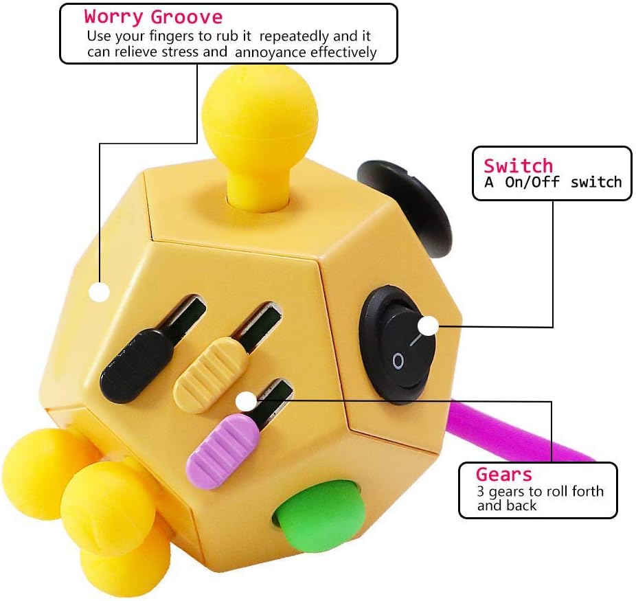 WCZCBOYA 12-Sided Fidget Dodecagon Cube Stress Relief Toy