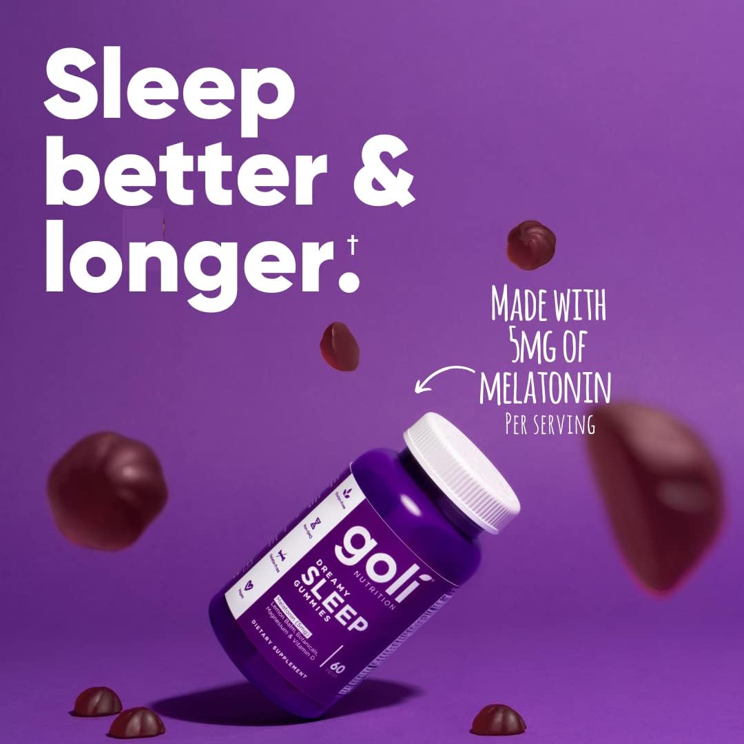 Goli Dreamy Sleep Melatonin Vitamin D Dietary Supplement Gummies