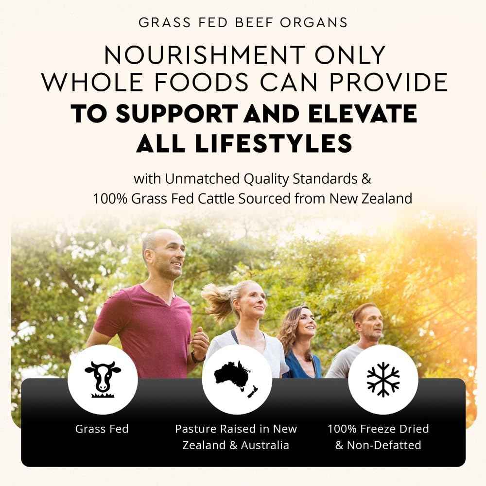 Ancestral Supplements Grass Fed Beef Organ Supplement Freeze-Dried 180 Capsules