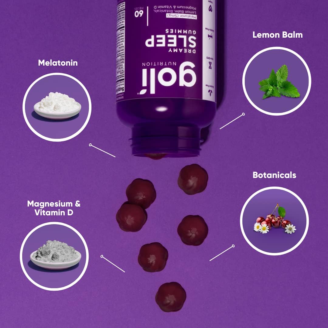 Goli Dreamy Sleep Melatonin Vitamin D Dietary Supplement Gummies