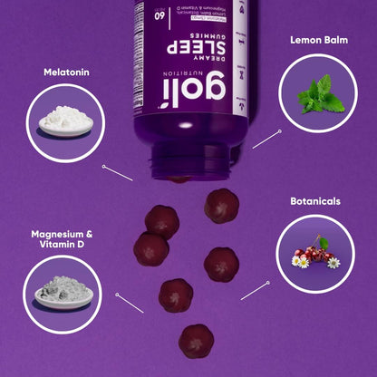 Goli Dreamy Sleep Melatonin Vitamin D Dietary Supplement Gummies