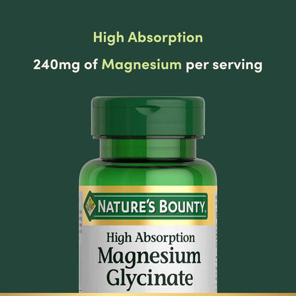 Nature's Bounty High Absorption Magnesium Glycinate 240 mg 120 Capsules
