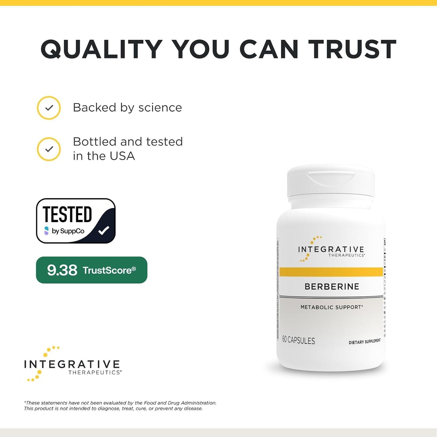 Integrative Therapeutics Berberine HCL Supplement for Metabolic Support