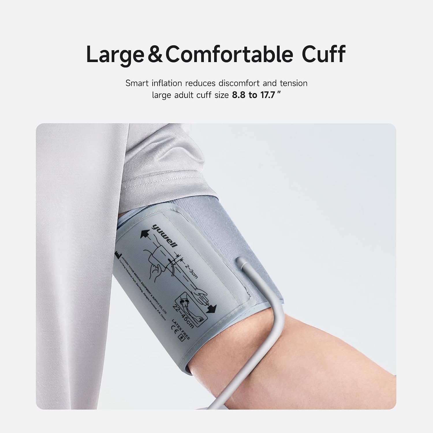 yuwell Digital Blood Pressure Monitor Large Cuff Voice Broadcast 99 Readings