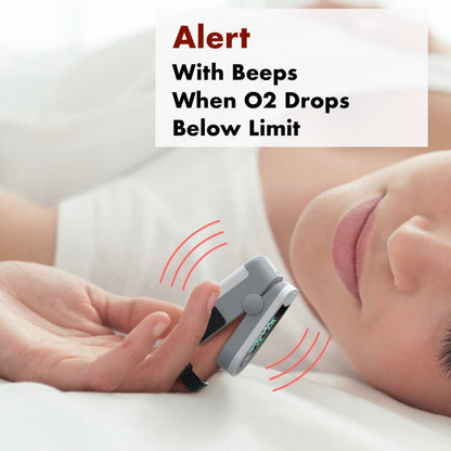 EMAY Sleep Oxygen Monitor Continuous Blood Oximeter with Built-in Recording Overnight Tracking Pulse Rate & Sleep Report