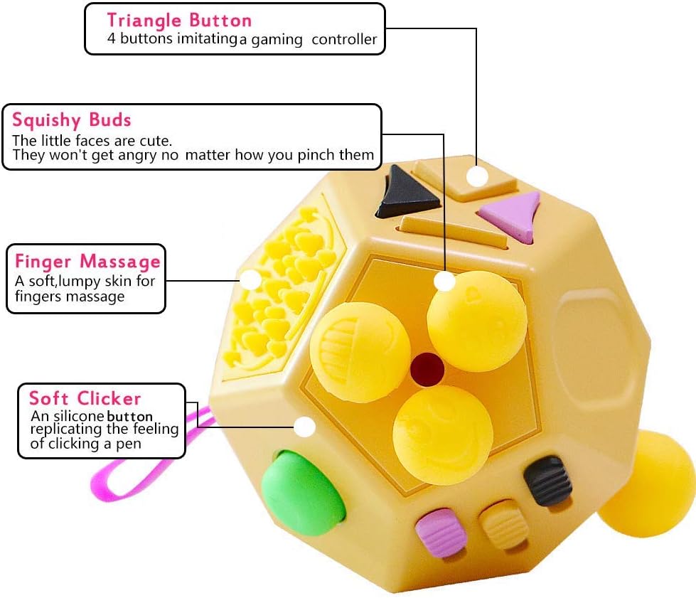 WCZCBOYA 12-Sided Fidget Dodecagon Cube Stress Relief Toy